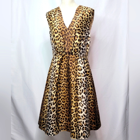 Kate Spade 100% SILK Animal Print Midi Size 12. #326 - Picture 1 of 10